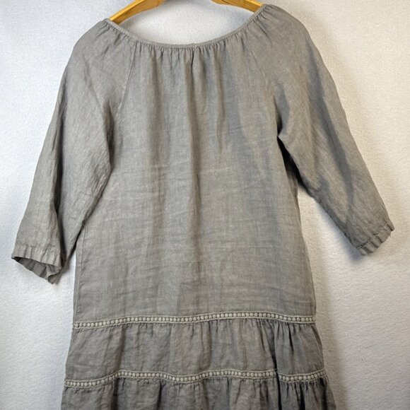 Rosemarine 100% Linen Midi Dress Womens Size‎ M Coastal Lagenlook Made in Italy - Picture 10 of 11